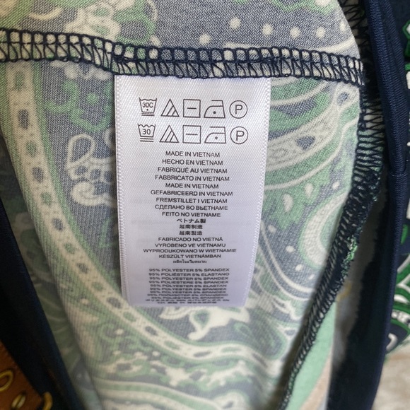 Michael Kors Navy and Kelly Green Long Sleeve Dress - Picture 6 of 7